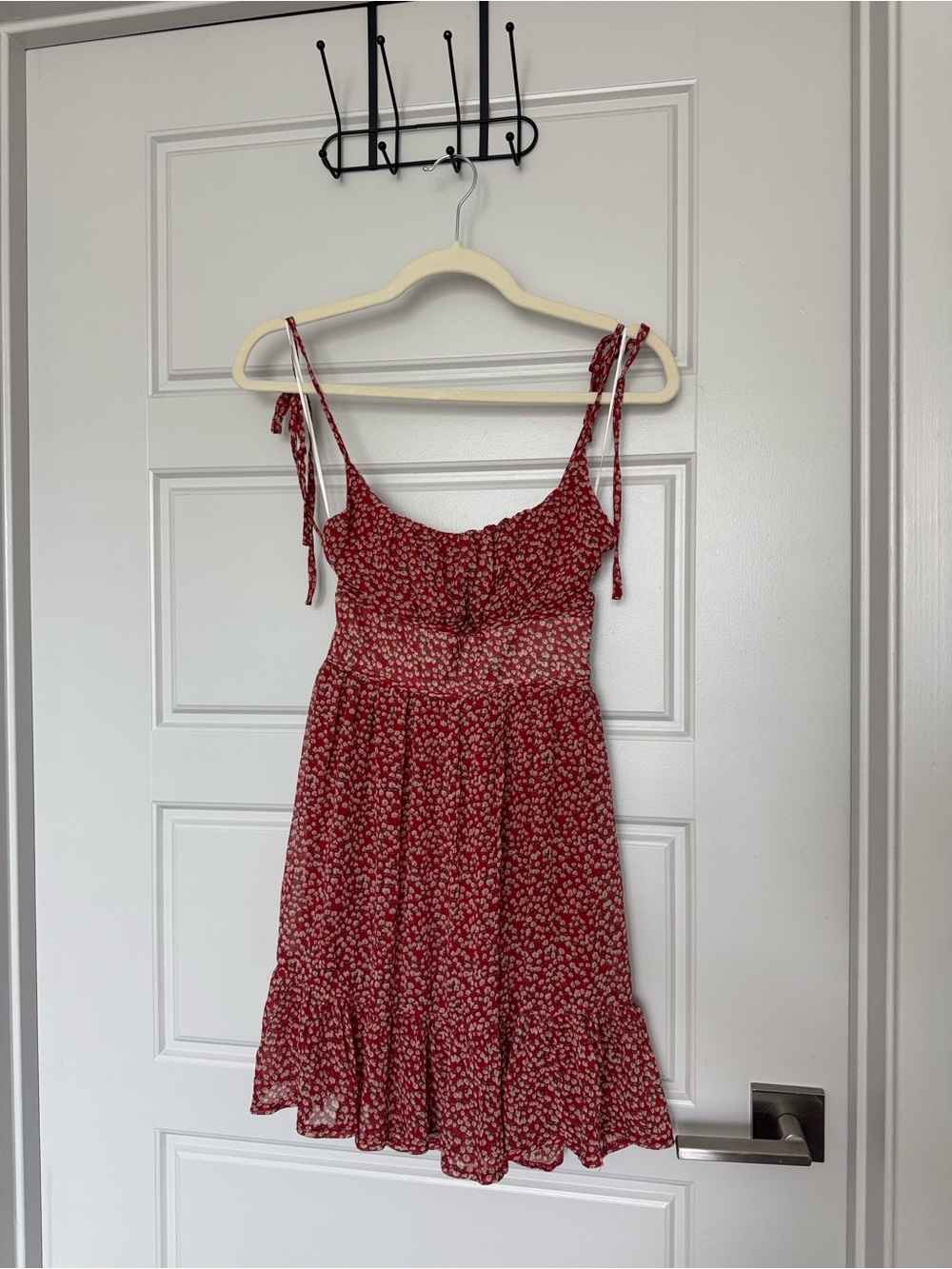 Princess Polly Red Floral Tie-Strap Mini Dress